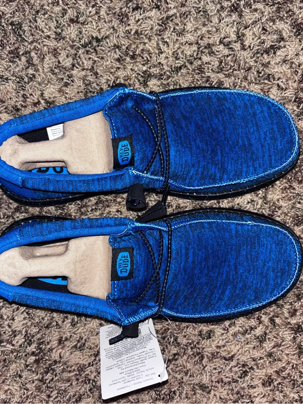 HEY DUDE WALLY SPORT KNIT MENS Size 8 Unreleased  BLUE/BLACK New